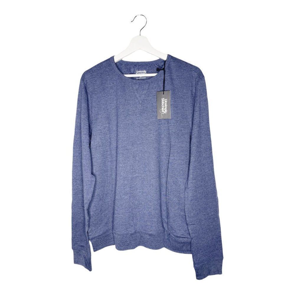 UNSIMPLY STITCHED Soft Crew Neck Heather Navy Sweatshirt 